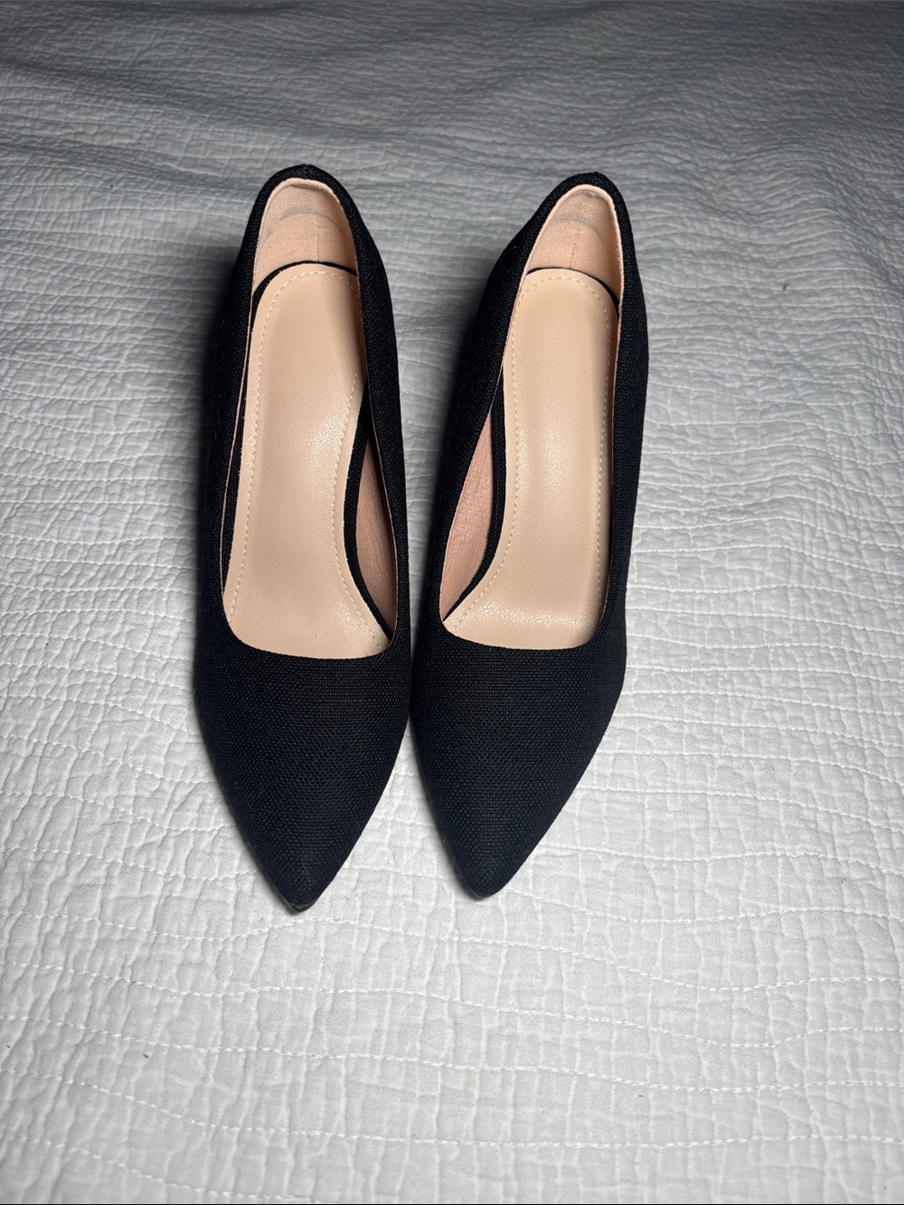 SHEIN Black Pointed Toe Low Heel Pumps